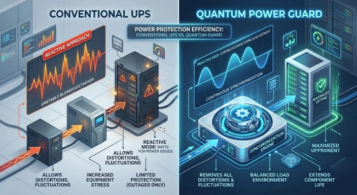 Conventional UPS vs Quantum Power Guard